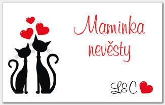 Jmenovka na svatební stůl s kočkami 1010
