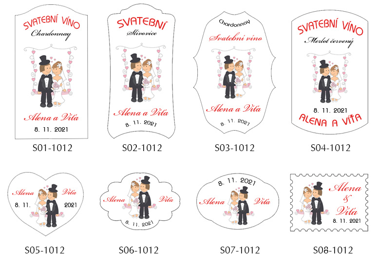 Svatební samolepky s novomanželi na houpačce 1012