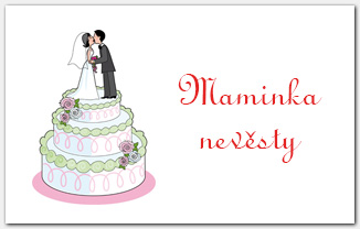 Jmenovka na svatební stůl se svatebním dortem 1014