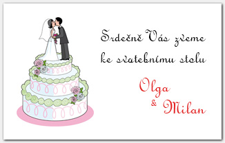 Pozvánka ke svatebnímu stolu se svatebním dortem 1014