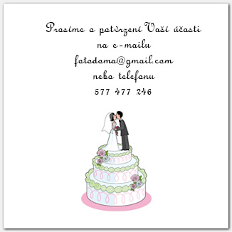 Svatební odpovědní kartička RSVP se svatebním dortem 1014
