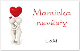 Jmenovka na svatební stůl 3Dé lidé 1018