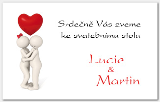 Pozvánka ke svatebnímu stolu 3Dé lidé 1018