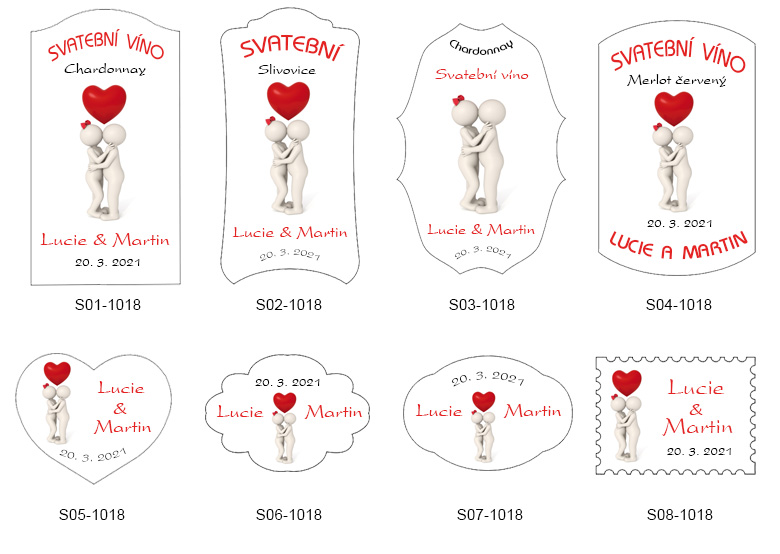 Svatební samolepky 3Dé lidé 1018