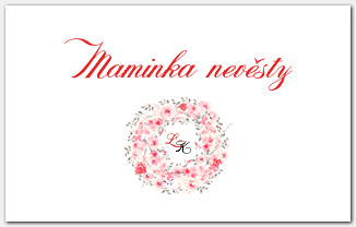 Jmenovka na svatební stůl s věncem růžových růží 1029