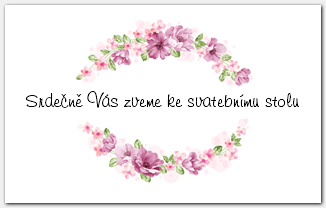 Pozvánka ke svatebnímu stolu zdobené květinami 1034