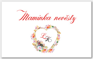 Jmenovka na svatební stůl se zdobeným srdcem 1038