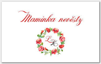 Jmenovka na svatební stůl s věncem vlčích máků 1040