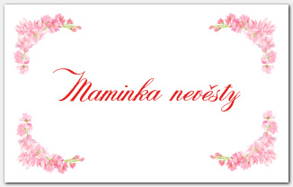 Jmenovka na svatební stůl s růžovými květy 1041