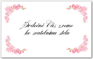Pozvánka ke svatebnímu stolu s růžovými květy 1041