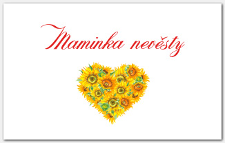 Jmenovka na svatební stůl se srdcem ze slunečnic 1042