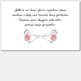 Kartička o darech s ptáčky 1053