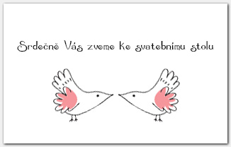 Pozvánka ke svatebnímu stolu s ptáčky 1053