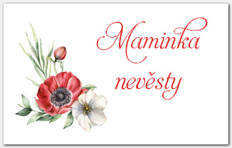 Jmenovka na svatební stůl s akvarelovými květy 1054