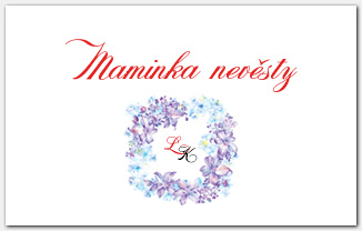 Jmenovka na svatební stůl s fialovými květy 1059