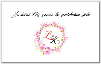 Pozvánka ke svatebnímu stolu s věncem růží 1062