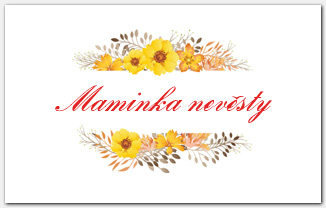 Jmenovka na svatební stůl se žlutými květy 1069