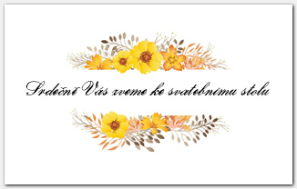 Pozvánka ke svatebnímu stolu se žlutými květy 1069