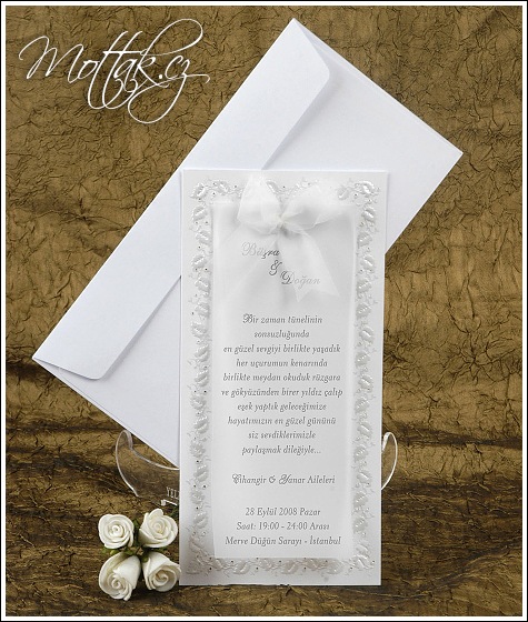 Svatební oznámení 2368 zdobená vysekávaná obálka